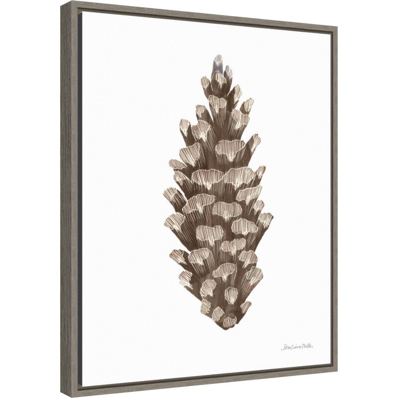 Peace and Joy Pinecone by Sara Zieve Miller Framed Canvas Wall Art