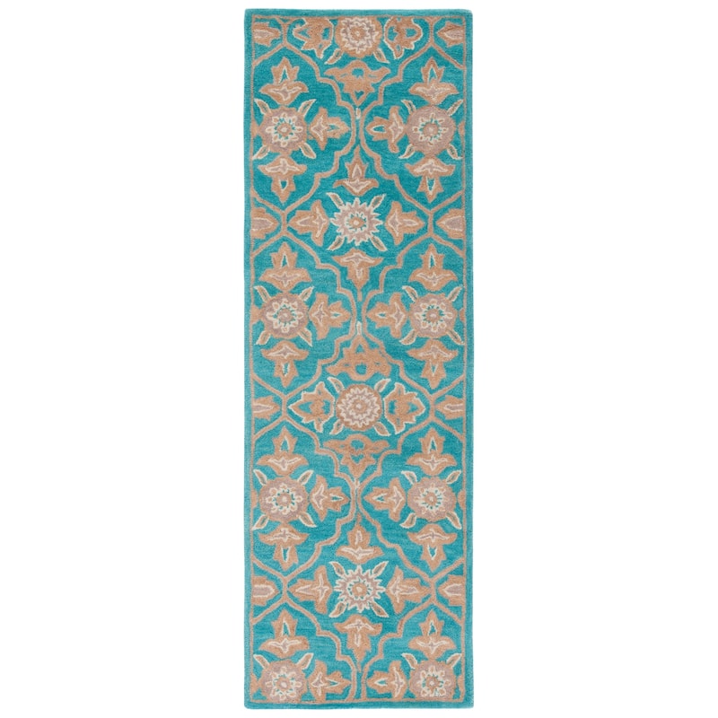 SAFAVIEH Handmade Heritage Peony Damask Traditional Oriental Wool Rug