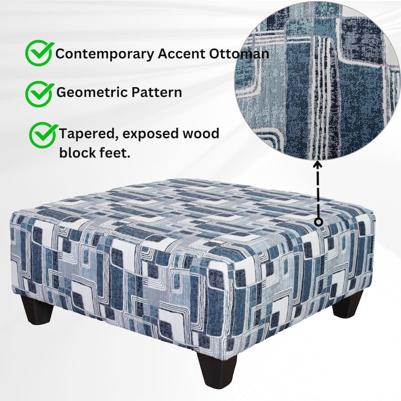 Roundhill Nexus Geometric Accent Cocktail Ottoman