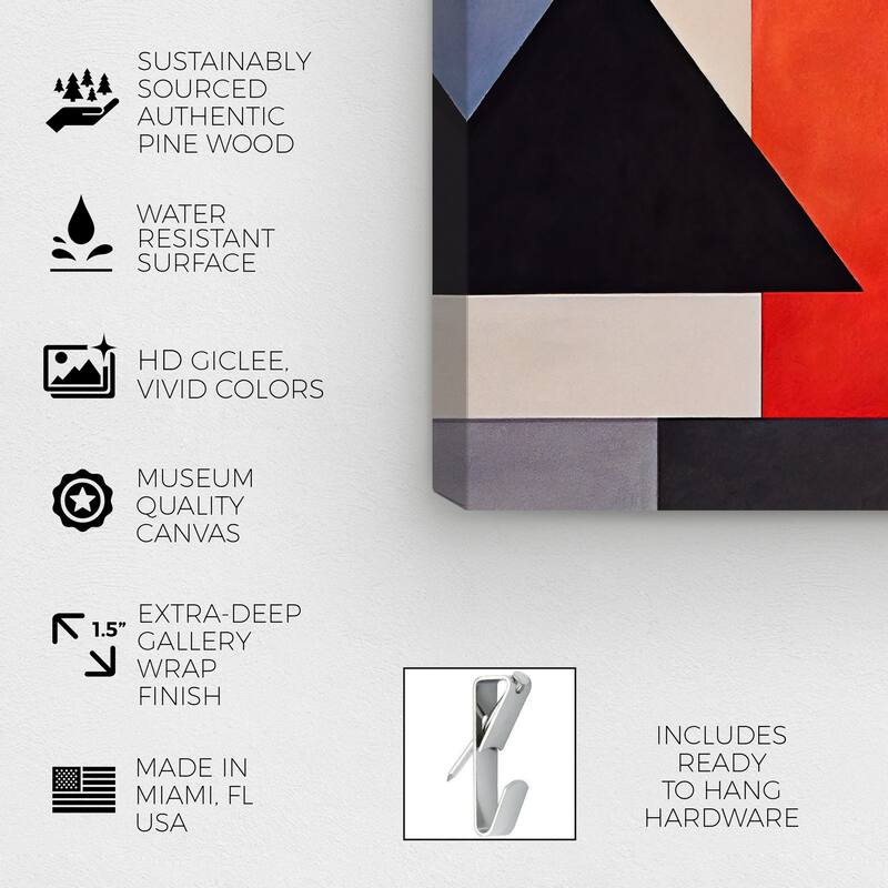 Wynwood Studio Abstract Abstract Plans Red and Modern & Contemporary Wall Art Canvas Print