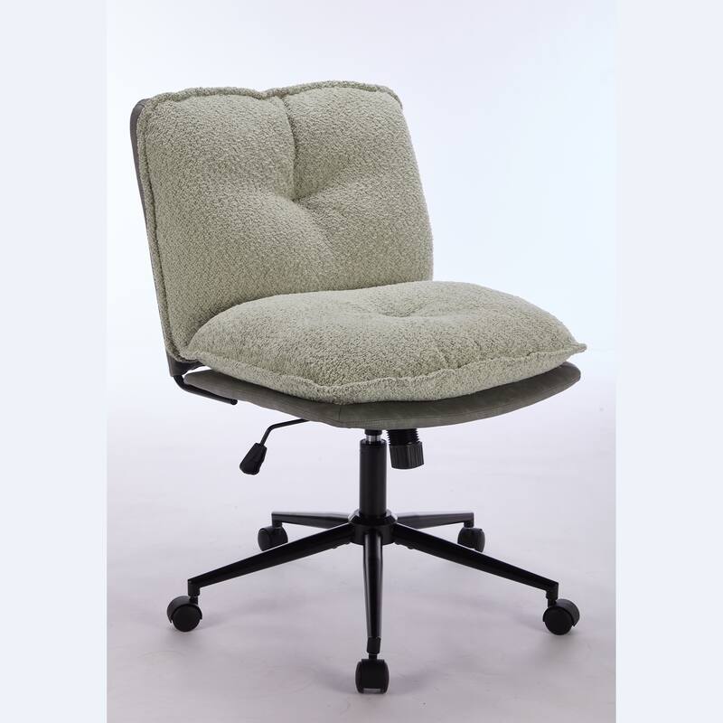 Oversize Seat Cirss Cross Chair with Wheels, Elegant Design Computer Chair, Adjustable Height 360° Rolling Swivel Chair