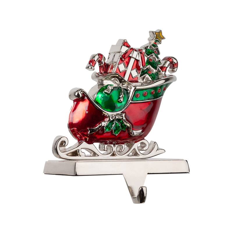 Present Filled Sleigh Christmas Stocking Holder - 5.5"