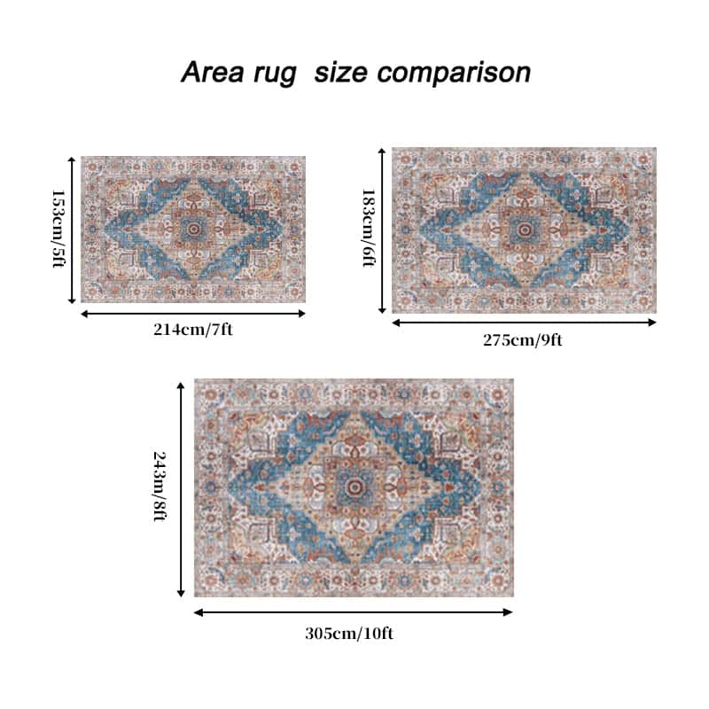 Machine Washable Vintage Bohemia 5'x7' Area Rug