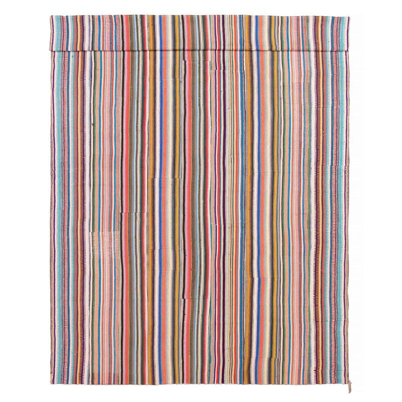 ECARPETGALLERY Flat-Weave Anatolia Patch Multi Color Wool Kilim - 9'8 x 14'2 - Multi Color - 9'8 x 14'2