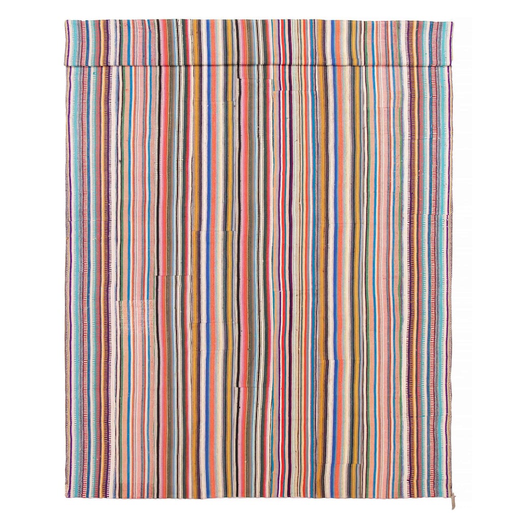 ECARPETGALLERY Flat-Weave Anatolia Patch Multi Color Wool Kilim - 9'8 x 14'2