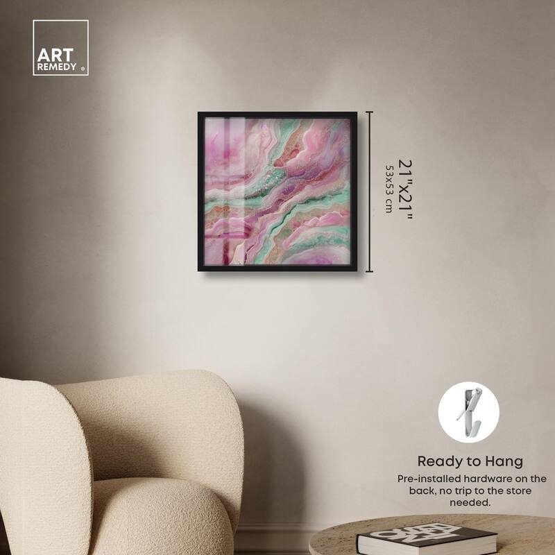 Pink and Mint Crystal IV Shadowbox by Art Remedy