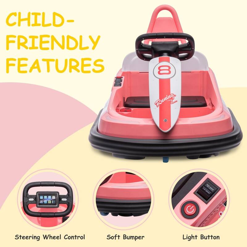 6V Kids Ride on Bumper Car Electric Ride On Toys for Toddlers 360 Degree Spin