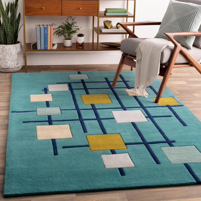 Livabliss Soderkoping Hand Tufted Wool Area Rug - 6' x 9' - Blue