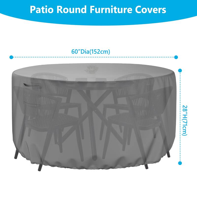 Round Patio Table Cover Outdoor Furniture Cover
