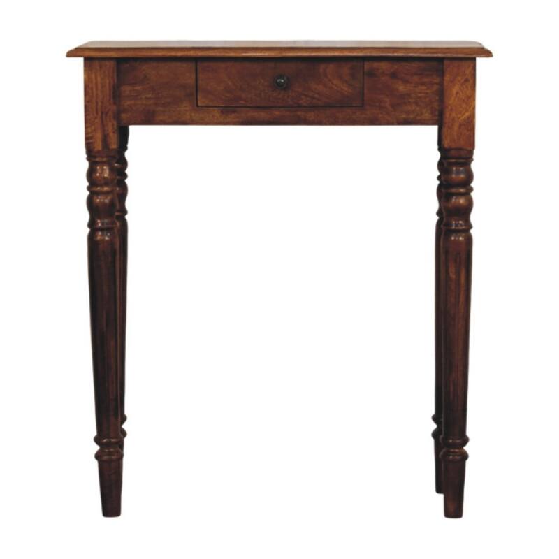 Artisan Furniture Solid Wood Turned Legs 1 Drawer Chestnut Console
