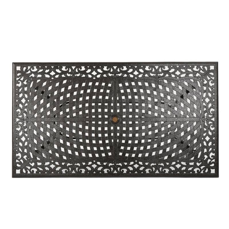 Phoenix Traditional Outdoor Aluminum Rectangular Dining Table by Christopher Knight Home - 67.00" W x 37.50" D x 30.25" H