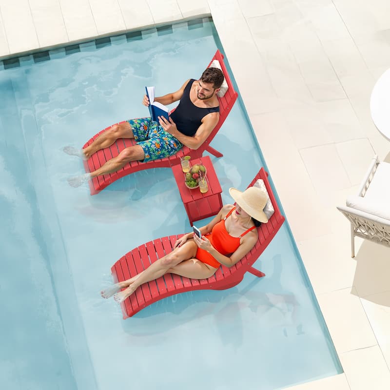 HDPS Water-Resistance Patio Lounge Chair Set of 3