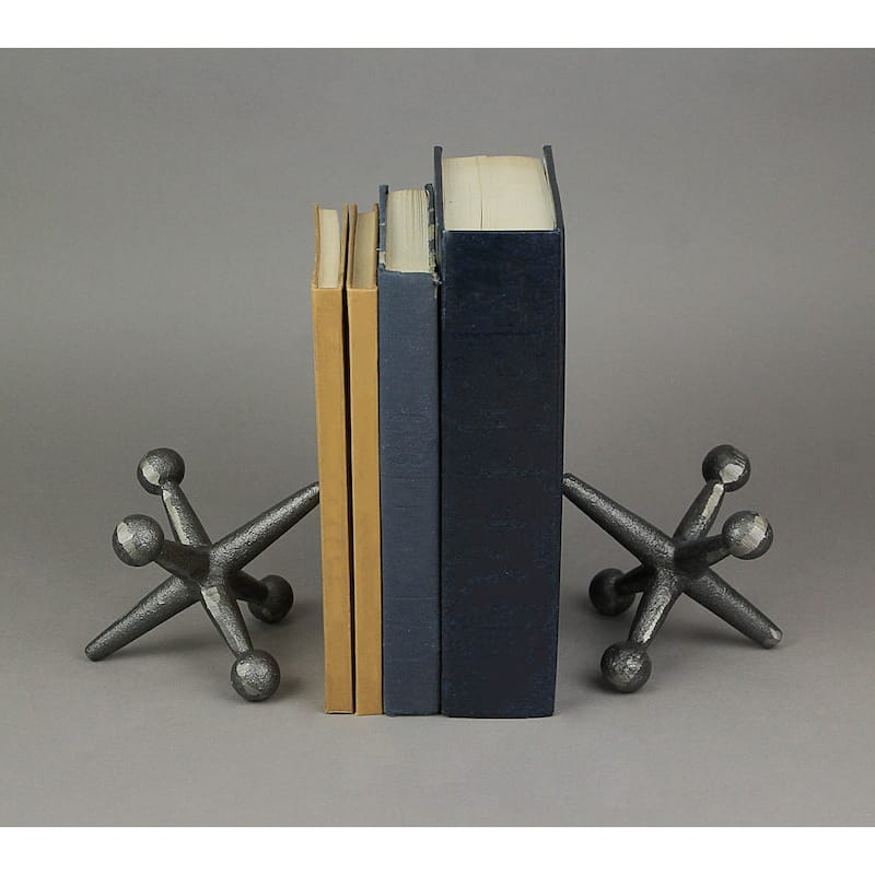 Zeckos Cast Iron Giant Jack Bookends Or Door Stops (Set Of 2) - 3.75 X 4.75 X 4.5 inches