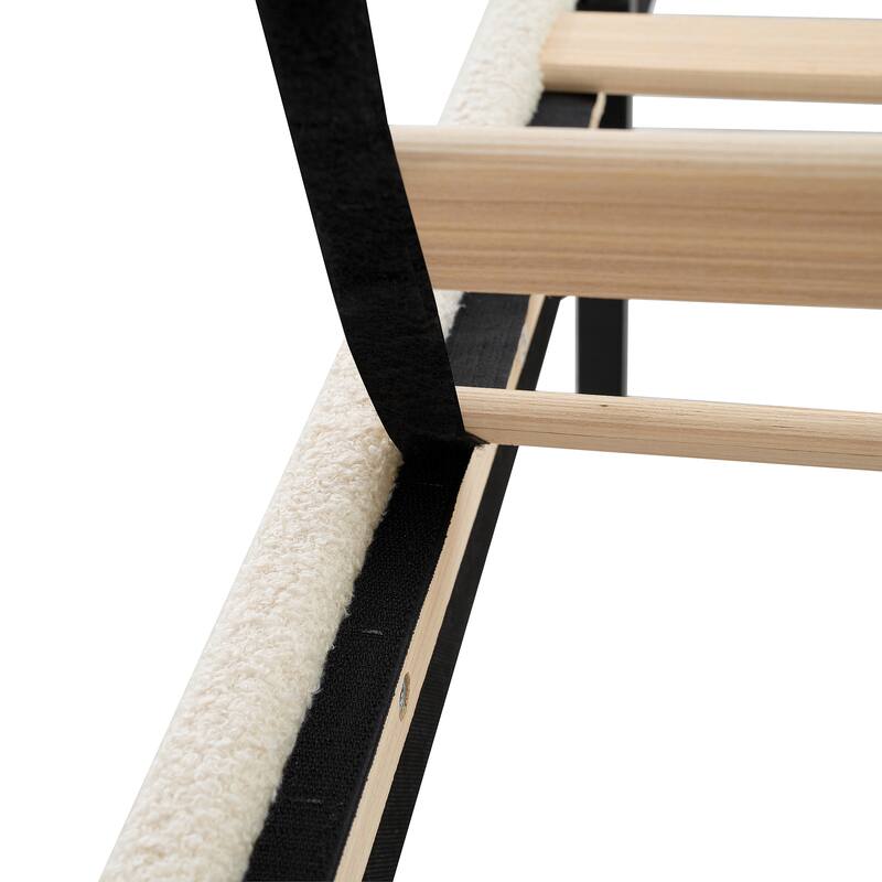 GDFStudio - Jane 49.21" High Back Upholstered Headboard Bed Frame with High Footboard