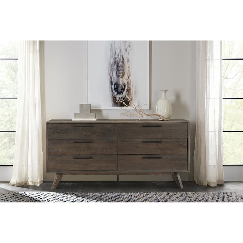 Astoria 4 Piece Bedroom Set in Oak with Black Faux Leather