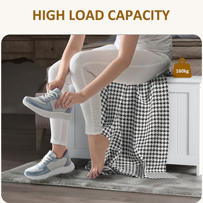 29.9" Storage Chest w/ 2 Safety Hinges, Wooden Box