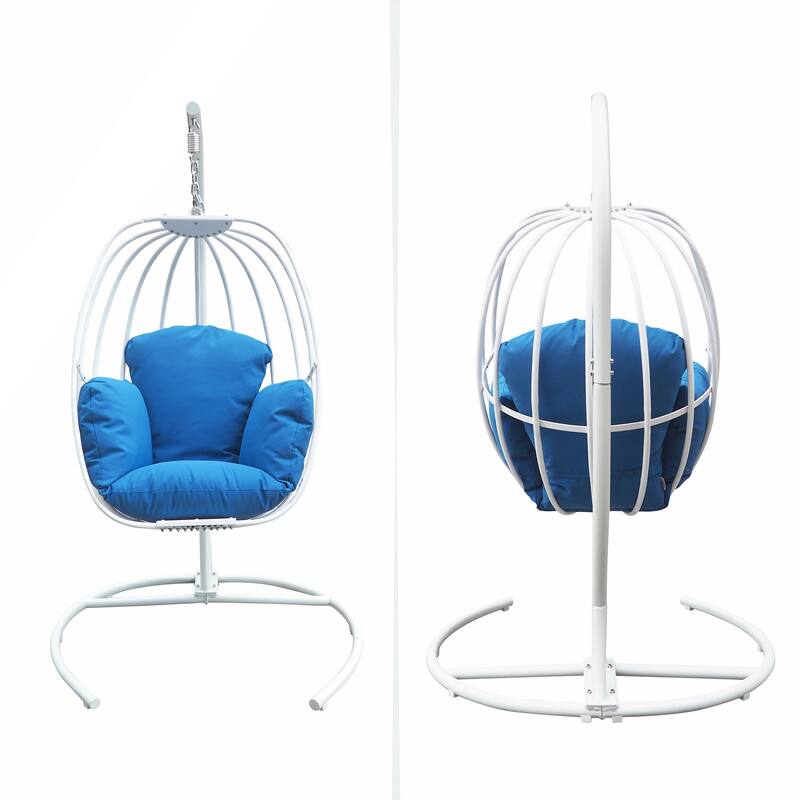 Hanging Egg Chair with Stand and Hammock Swing for Outdoor Relaxation and Durability