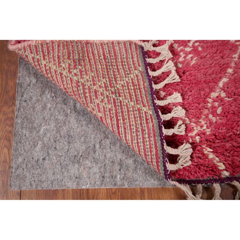 Trellis Plush Moroccan Accent Rug Handmade Pink Wool Carpet - 3'1" x 5'6"