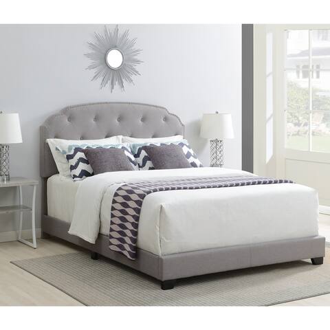 Diamond Tufted, Nailhead Trim Full Upholstered Bed