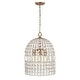 preview thumbnail 44 of 53, Vintage Glam Crystal Bird Cage Lantern Chandelier - Distressed Brass