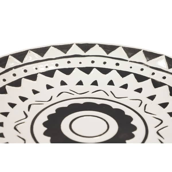 Large Round Black And White Ceramic Decorative Wall Plates W Geometric Floral Patterns Set Of 2 15 Overstock 32017299 Find over 100+ of the best free floral pattern images. usd