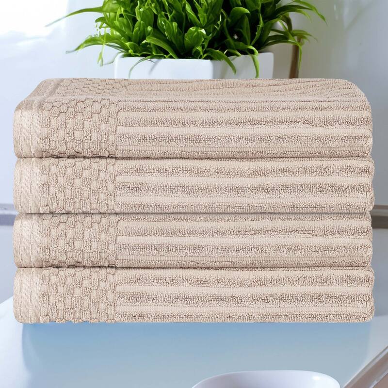 Superior Ribbed Cotton Absorbent Heavyweight Bath Towel Set
