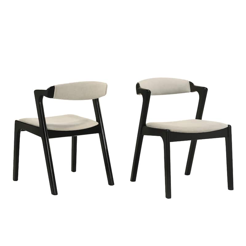 Roundhill Furniture Lavin Walnut Finish Upholstered Dining Chairs, Set of 2