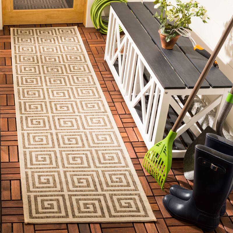 SAFAVIEH Beach House Anarsija Indoor/ Outdoor Waterproof Patio Backyard Rug - 2'2" x 6' Runner - Beige/Cream