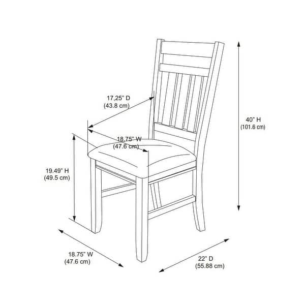Chester 18-inch Rustic Farmhouse Dining Chair (Set of 2)