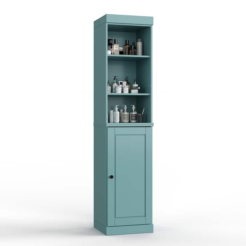 Palace Imports 100% Solid Wood 16.5" Bathroom Storage Cabinet with Solid Doors and Adjustable Shelves