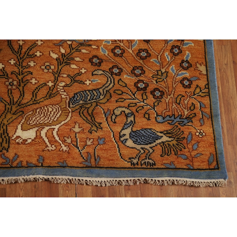 Animals Ziegler Oriental Large Rug Handmade Wool Carpet - 9'10" x 13'9"