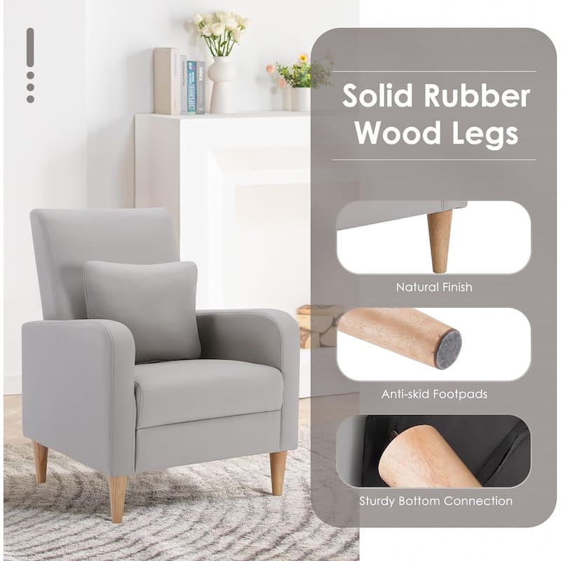 Fabric/Leather Modern Accent Chairs with Lounge Seat