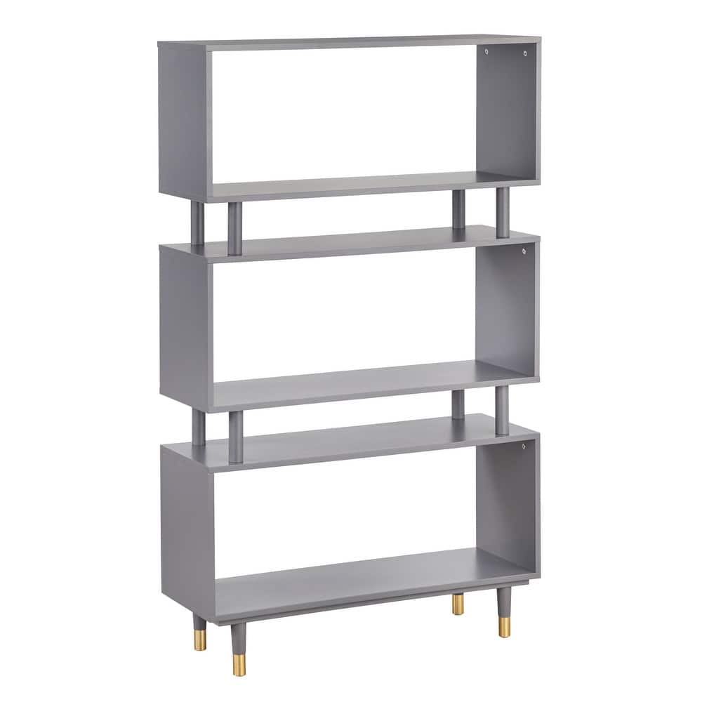 Simple Living Margo Mid-Century Modern 3-tier Bookshelf - 59.5"h x 36"w x 11.8"d