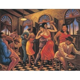 ''Roadhouse Sunrise'' by Sarah Jenkins African American Art Print (16 x 20 in.)