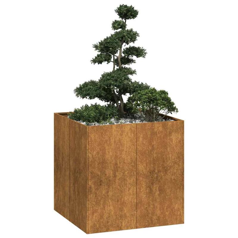 vidaXL Planter Normal metal colour, will rust over time Weathering steel - 31.5 x 31.5 x 31.5