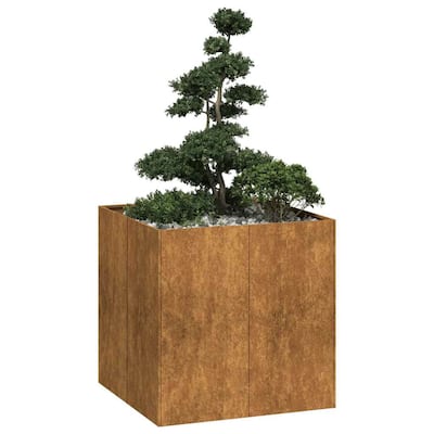 vidaXL Planter Normal metal colour, will rust over time Weathering steel - 31.5 x 31.5 x 31.5