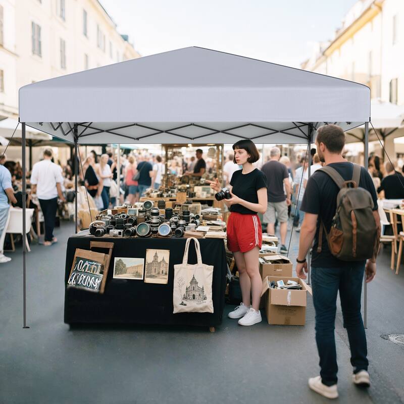 Gymax 10 X 10 FT Pop up Canopy Tent w/ Portable Carrying Bag 8 Stakes