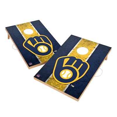 Vintage Milwaukee Brewers MLB Regulation 2x4 Cornhole Set