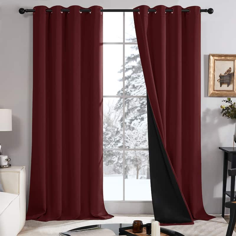 Deconovo 100 Percent Blackout with Liner Grommet Curtain (2 Panel)