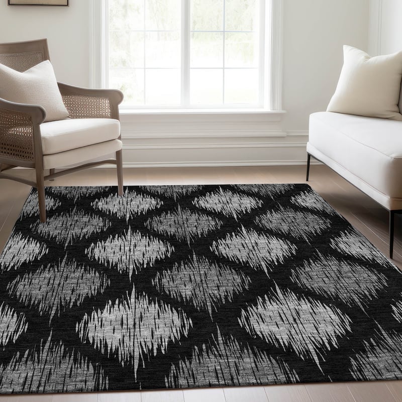 Machine Washable Indoor/ Outdoor Chantille Contemporary Geo Rug