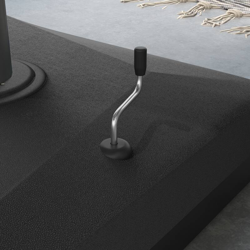 Outsunny 330 lbs. Fillable Umbrella Base, Heavy Duty Square Cantilever Umbrella Stand with Liftable Wheel