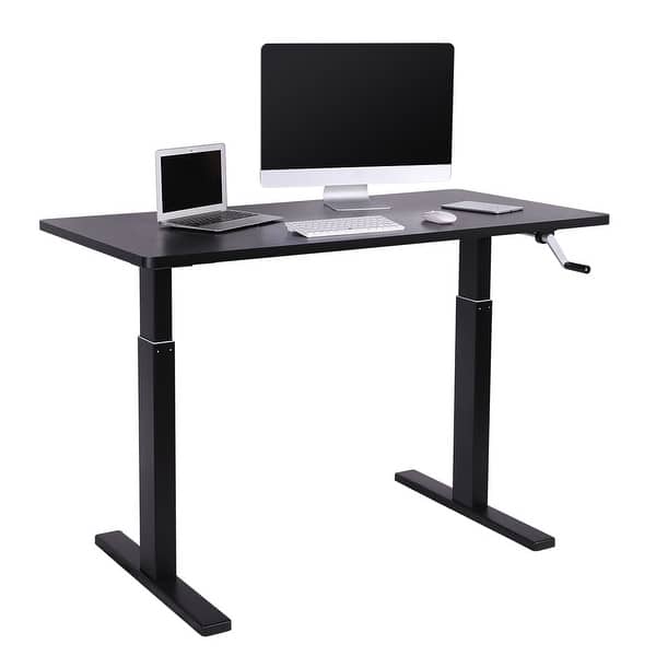 Shop Flexispot Manual Height Adjustable Stand Up Desk Crank System Ergonomic Standing 2 Leg Home Workstation Overstock 18130574