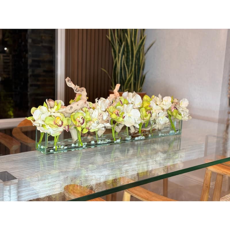 Casa Moderna with White Vandas and Green Cymbidiums