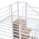 preview thumbnail 11 of 9, White Twin over Twin Size Metal Bunk Bed with Storage Ladder & Wardrobe