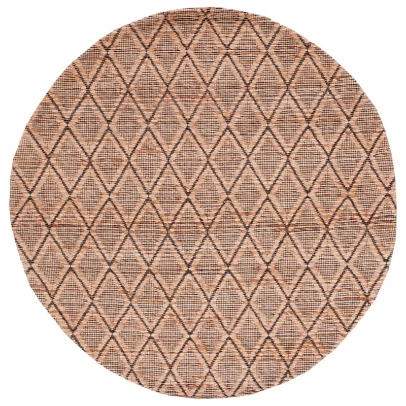 SAFAVIEH Handmade Natural Fiber Agne Jute & Wool Rug - 6' Round - Natural