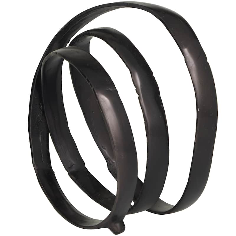 Black Aluminum Metal Looped Abstract Decorative Sculpture