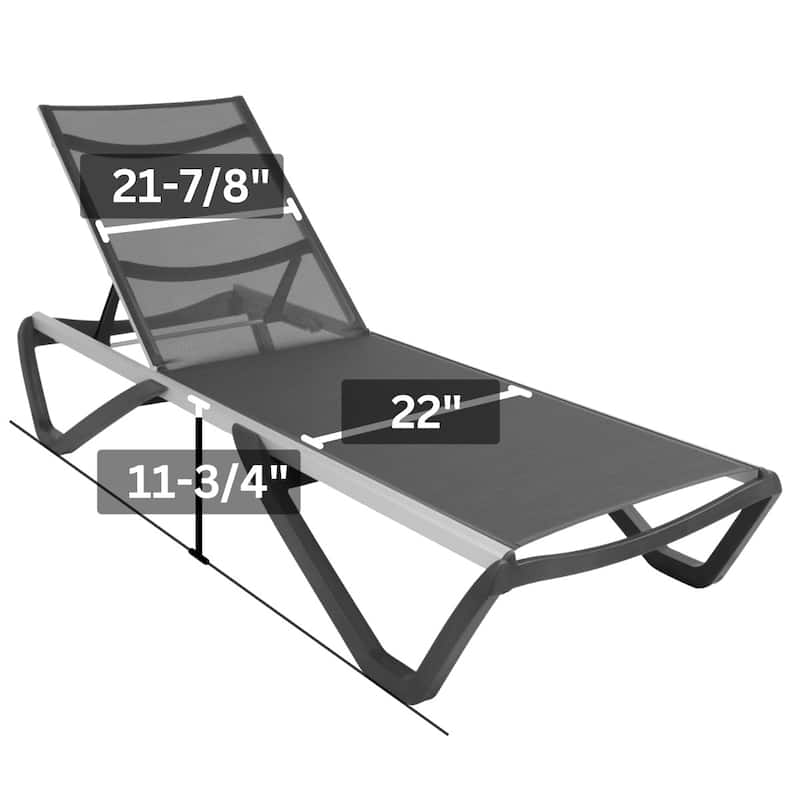 Furnish Theory Seabreeze Deck Patio Sunloungers Lounge Chairs Outdoor Chaise Lounges (Various Frame & Mesh Colors; Set of 2)