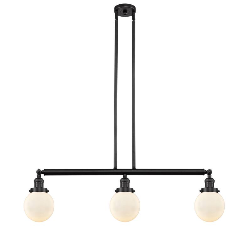 Innovations Lighting Beacon 3 Light 39" Wide Linear Chandelier - Oil Rubbed Bronze / Matte White Cased