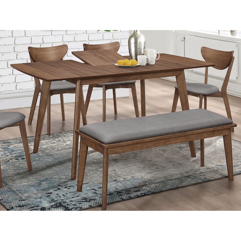 Alfredo 63-inch Extension Leaf Dining Table Natural Walnut