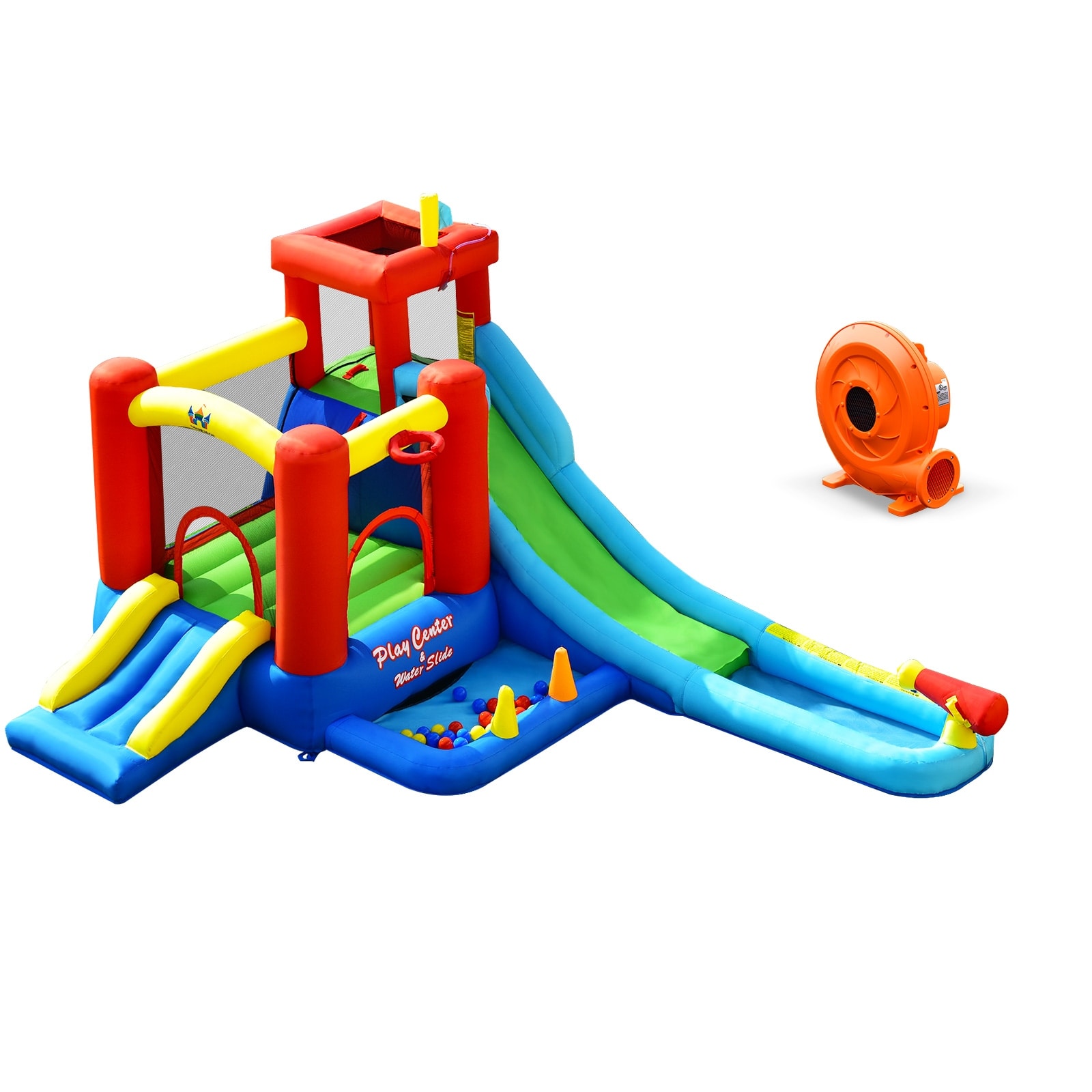 Costway 9-in-1 Inflatable Water Slide Kids Bounce Castle Giant Splash - See Details